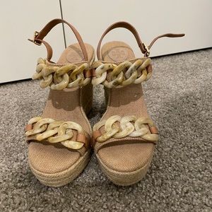 Tory Burch Canvas Espadrille Wedge Sandal